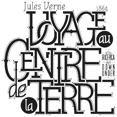 Lettering del murale: Voyage au centre de la Terre, Down Under Cafè Vanzago